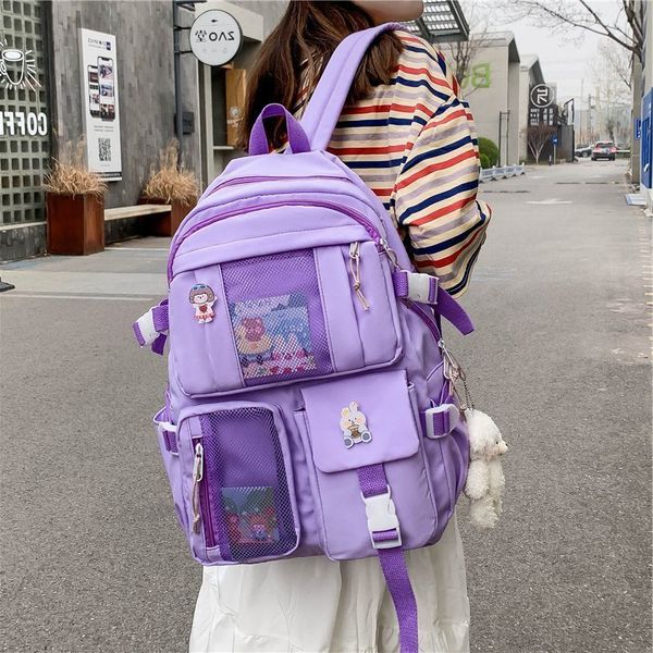 

backpack multi-purpose female travel bag, large college scholarship, waterproof, clear pocket, 4ixz