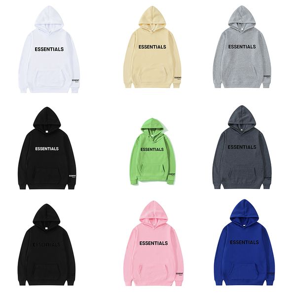 

2021 warm hooded essentia hoodies mens womens hoodie sweatshirt fog essentials streetwear pullover sweatshirts loose lovers hip hop women m, Black