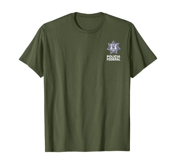 

policia federal mexico police t-shirt, White;black