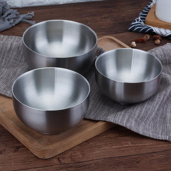 

stainless steel bowl double-insulated children's rice anti-fall soup 1pcs bowls