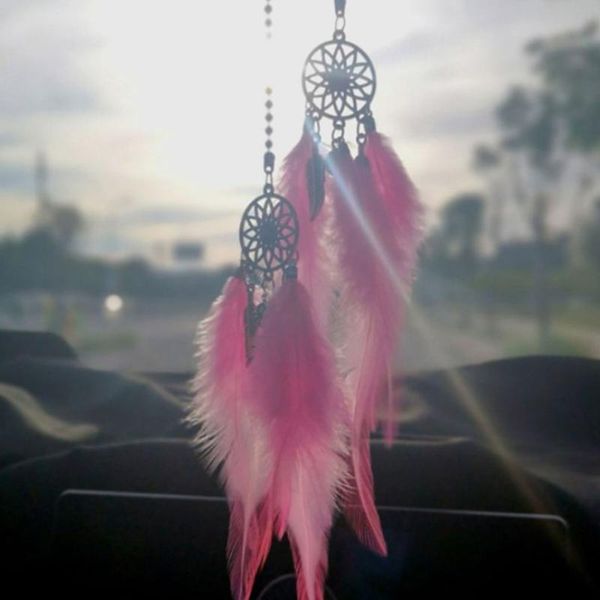 

interior decorations mini dream catcher car pendant wind chimes feather decoration home decor & wall hanging adornment handmade gifts