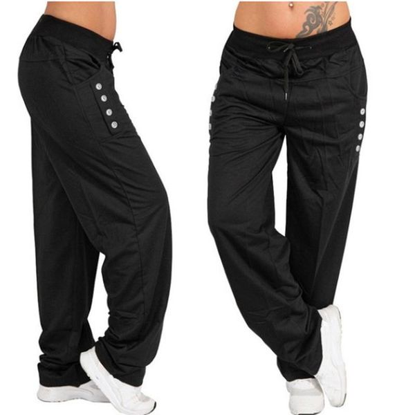 

women's pants & capris streetwear harem trousers loose casual hip dance drape bf wide leg jogging large size high waist, Black;white