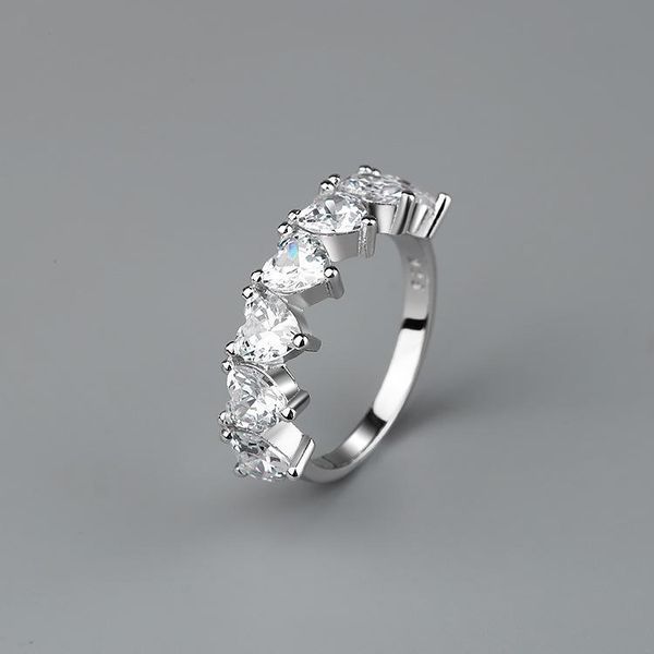 

cluster rings cmajor s925 sterling silver jewelry korean fashion simple temperament delicate sweet personality 7a cz ring for women, Golden;silver