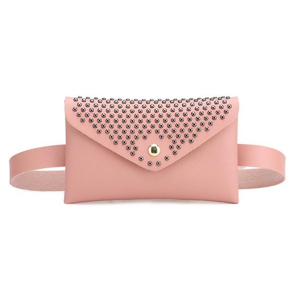 

fanny pack women belt bag outdoor rivets waist fashion pure color messenger shoulder chest pochete homem 624 bags