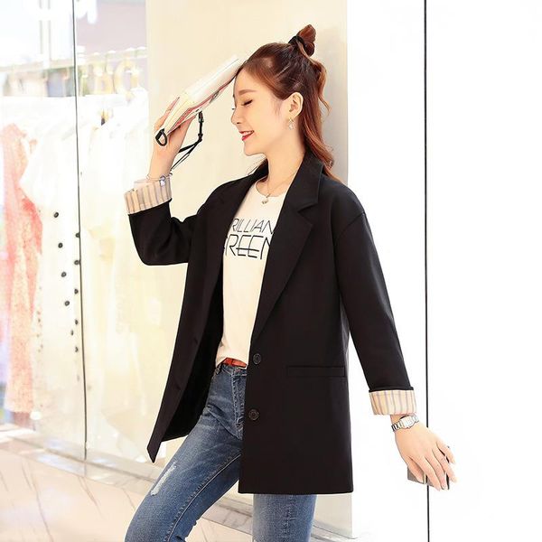 

chic suit jacket women's autumn 2021 korean-style one-button casual net red slim-fit small fashion suits & blazers, White;black