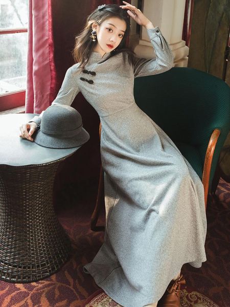 

casual dresses 2021 fashion women's clothing winter vintage dress women, Black;gray