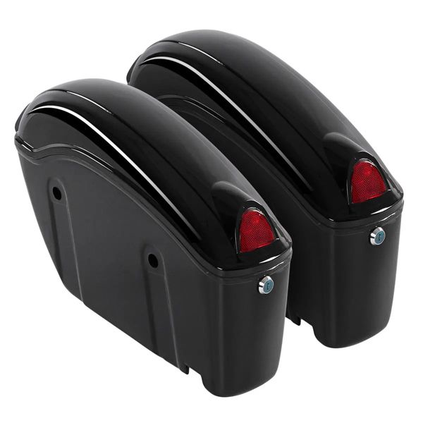 

26l motorcycle hard trunk saddlebags saddle bags side box w/ bracket light for cruiser