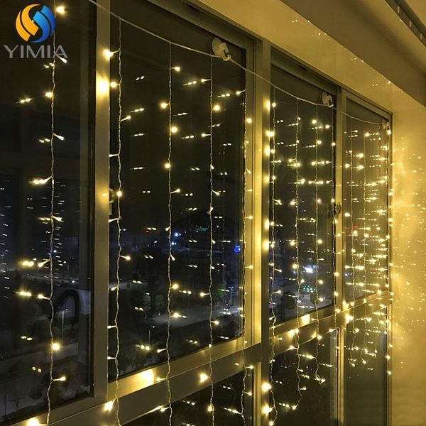 

strings 3x3m led icicle curtain fairy string lights 300 year xmas christmas garlands for wedding home window party decor