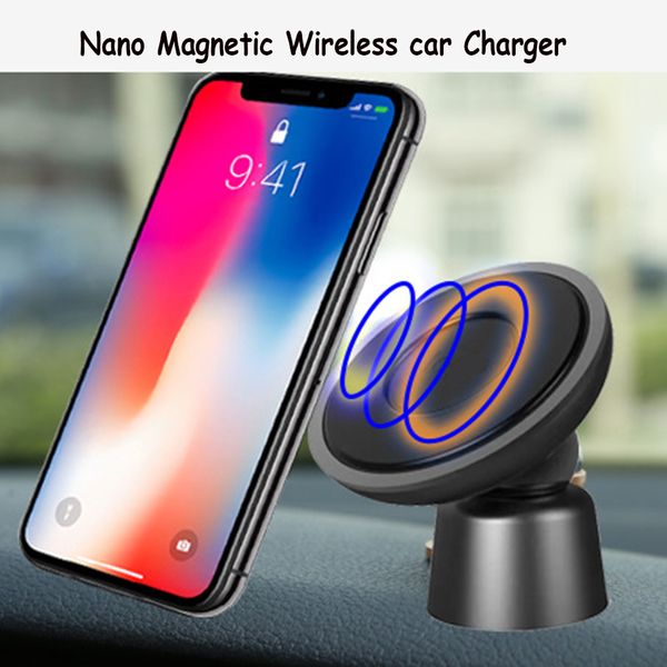 

lx brand 360 degree rotation car wireless charger for iphone x xs max xr qi mount nano magnetic wireless car charger for samsung s10 s9