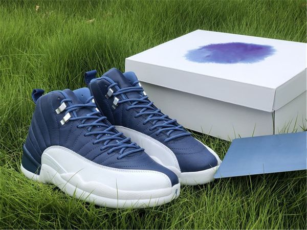 

2021 authentic 12 indigo stone legend blue obsidian outdoor shoes men real carbon fiber 12s outdoor sneakers sports with box