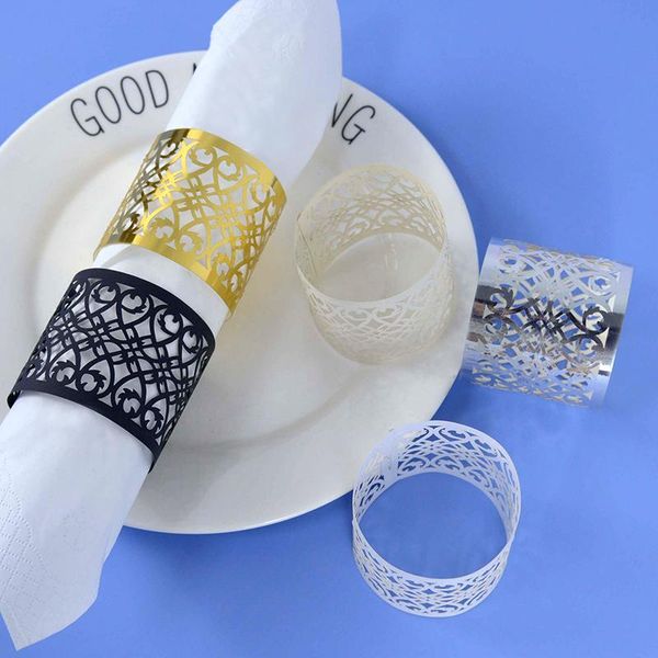 

napkin rings 10/20pcs hollow out paper ring buckles towel for birthday wedding home party table holder decor deskcraft