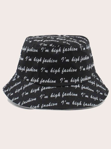 

hat female spring and summer new big edge letter printing fisherman's korean simple men's sunscreen, Blue;gray