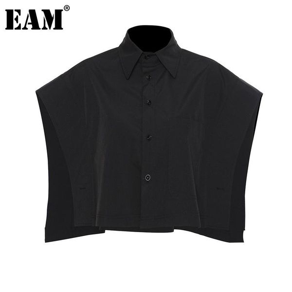 

women's vests [eam] women loose fit black single breasted short big size vest lapel sleeveless fashion tide spring summer 2021 1de1686, Black;white