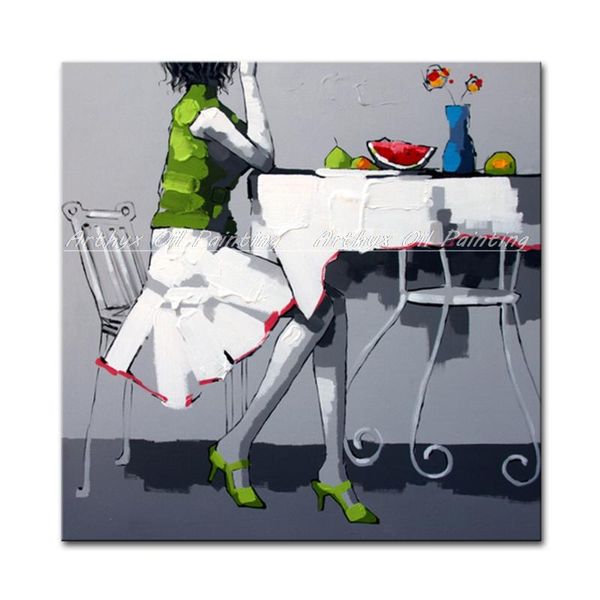 

paintings arthyx handpainted figure oil wall art fashion deauty girl room home decoration modern abstract painting on canvas