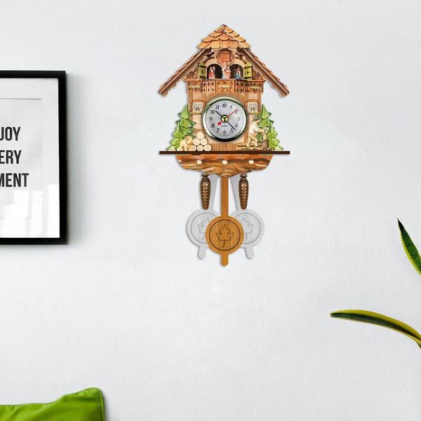 

cuckoo clock wall chime alarm retro wooden living room home decor horloge murale decoracion hogar modern clocks
