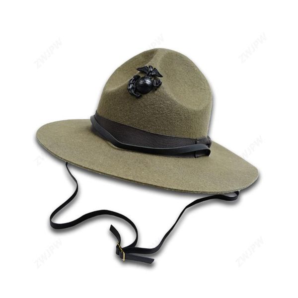 

marine corps officer cap instructor hat outdoor hats, Black;white