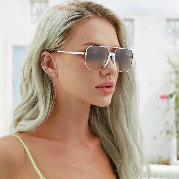 

kajila new women's fashion double beam men's sunglasses, White;black