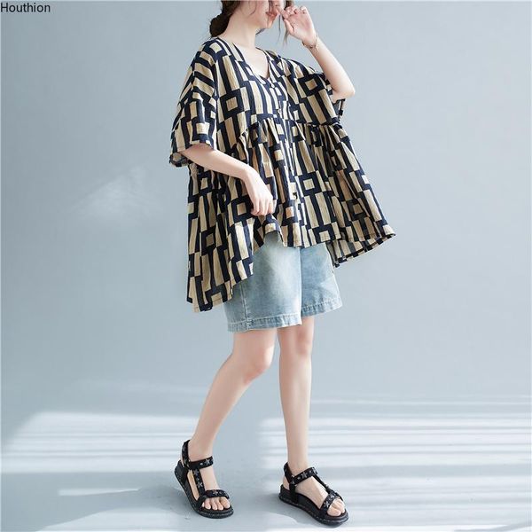 

women's t-shirt t-shirts loose plus size tshirts print fashion casual summer lady v-neck t shirt oversized houthion cotton, White