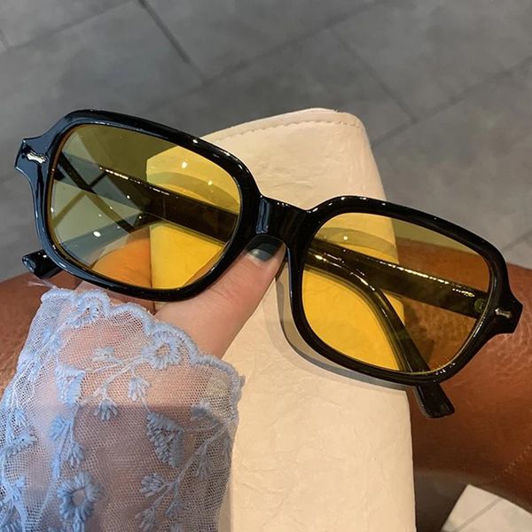 

sunglasses small oval women men designer vintage sunglass female male black yellow sun glasses uv400, White;black