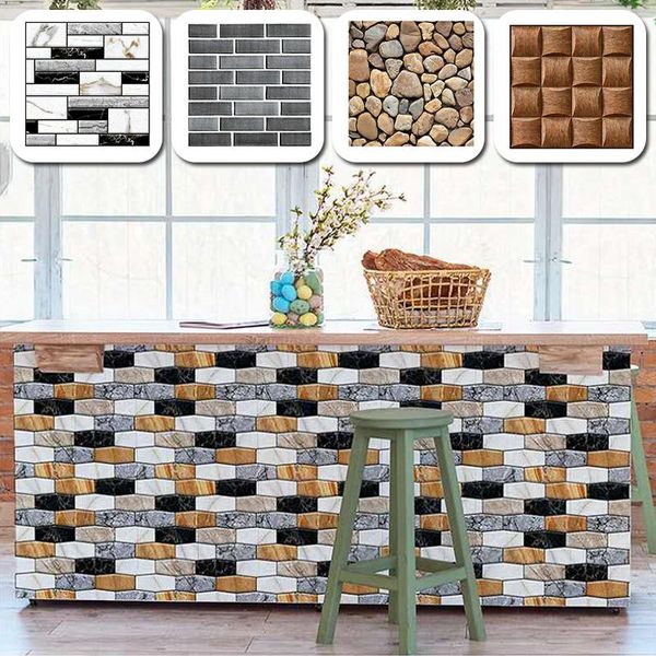 

self-adhesive wall stickers waterproof wallpaper stone pattern panel home decoration paper living room sticker wallpapers