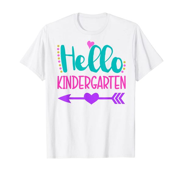 

hello kindergaten - 1st day of kindergarten t-shirt, White;black