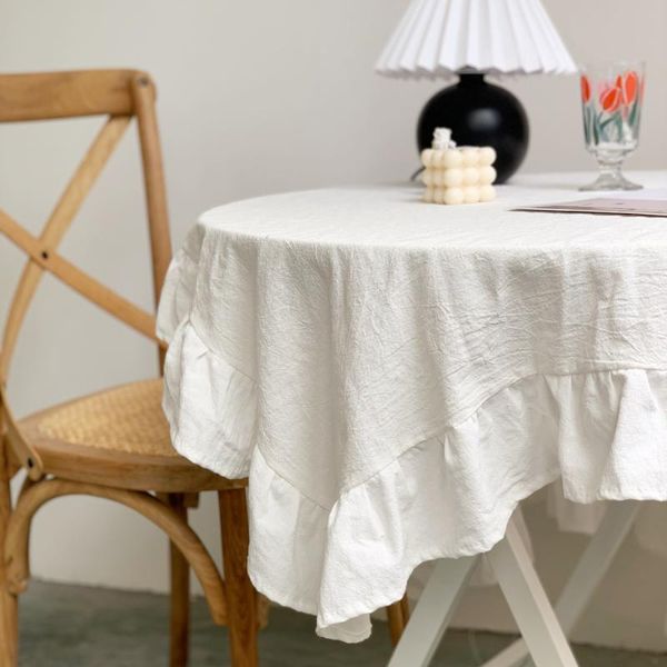 

table cloth modern minimalist folds ruffled tablecloth white lace living room