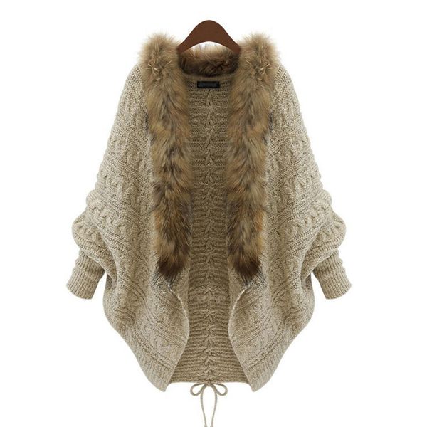 

winter clothes women coat long sleeve sweater oversized cardigan v-neck knitted e467 210426, White