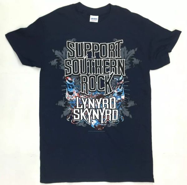 

Lynyrd Skynyrd SUPPORT SOUTHERN ROCK T-Shirt NEW S-2XL Licensed & Official, White;black