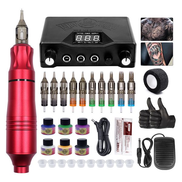 

professional rotary tattoo kit complete rotary pen set tattoo cartridge needle for permanent makeup for tattoo beginners artistscouts