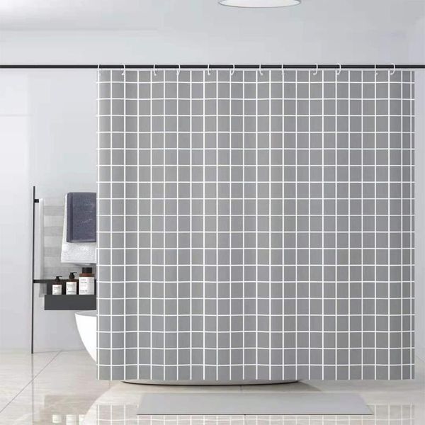 

shower curtains geometric stripe curtain lattice pattern bath waterproof polyester fabric with hooks home bathroom decor