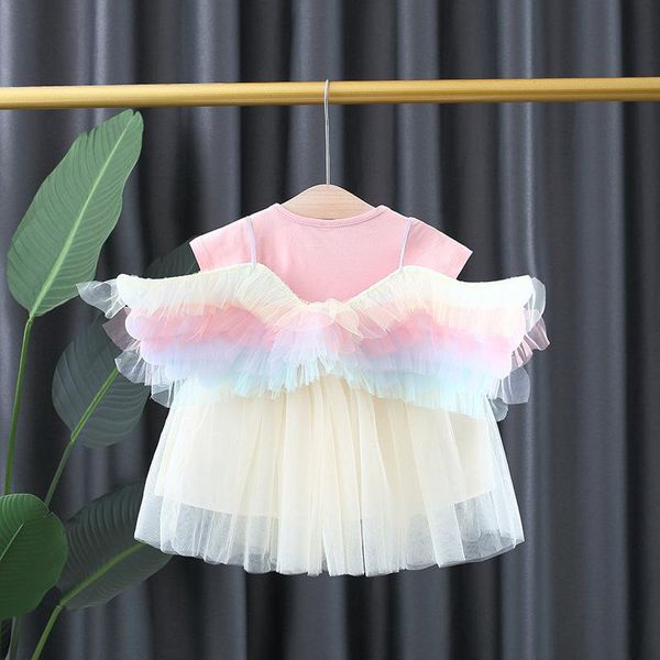 

girl's dresses born baby girls summer clothes 1st birthday princess party tutu dress wings for clothing outfit, Red;yellow
