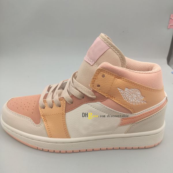 

wmns 1 mid apricot basketball shoes 1s mens womens shoe sneakers for size 36-46 dh4270 800