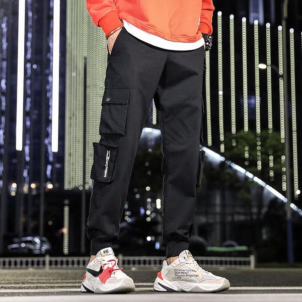 

streetwear mens cargo pants designer trousers brand joggers for men hip hop male 2021 summer fashions sweatpants men's, Black