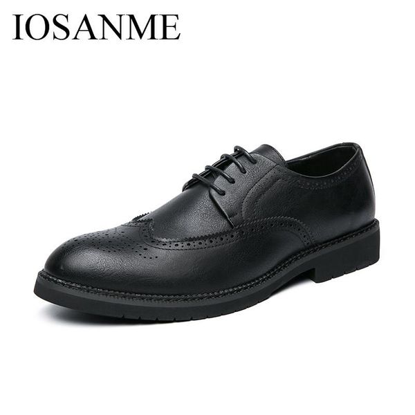 

dress shoes elegant work leather formal men italian luxury male footwear business wedding flats designer oxford for, Black