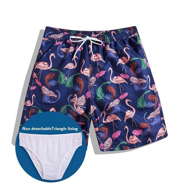 

men's swimwear quick dry summer siwmwear loose print elastic mens beach board shorts briefs breathable swim trunks wear