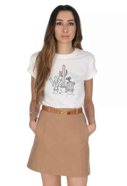 

cactus drawing t-shirt fashion tumblr grunge boho bohemian plats vegan cute, White;black