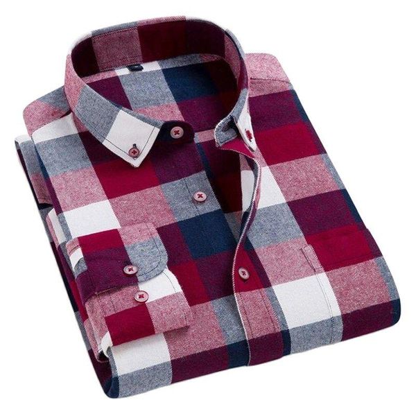 

men's casual shirts 2021 spring autumn 100% cotton male long sleeve shirt warm man clothes flannel plaid men plus size, White;black