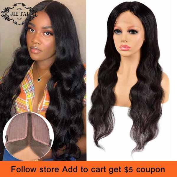 

lace wigs body wave 13*1 t part human hair glueless natural color peruvian remy for black woman, Black;brown