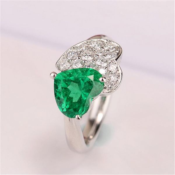 

wedding rings silver color ring classic exquisite luxury temperament female models fashion heart-shaped inlay zircon crystal hand j, Slivery;golden