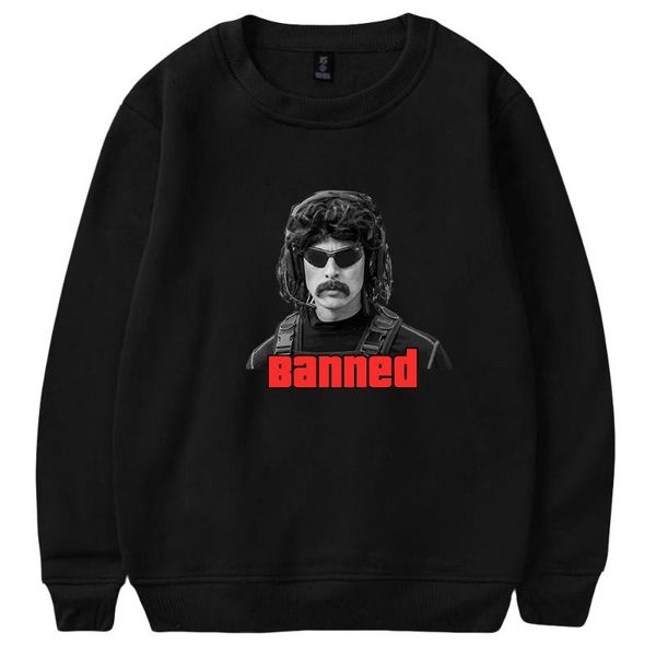 

men's hoodies & sweatshirts 2021 dr disrespect merch 2d print o-neck sweatshirt harajuku round collar men/women, Black
