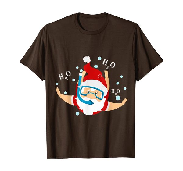 

funny santa diving h2o h2o h2o pun scuba xmas gift t-shirt, White;black