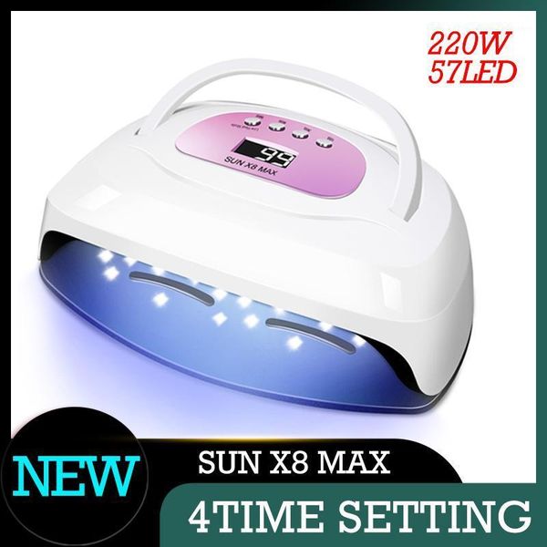 

max 220/6w nail lamp 57/3 leds uv led professional dryer for drying gel polish 10/30/60/99s timer auto manicur dryers1