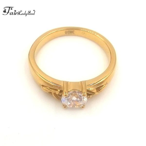

wedding rings fairladyhood single cz stainless steel for women, Slivery;golden
