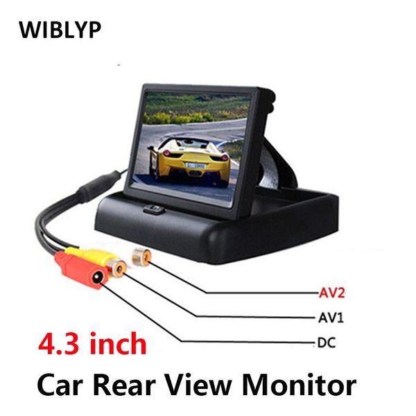 

car video 4.3 inch foldable monitor tft lcd display reverse camera parking system for rear view ntsc pal screen