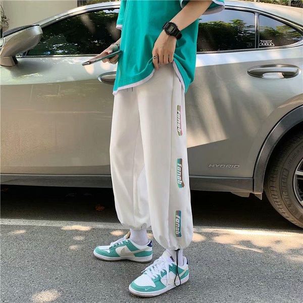 

men's pants draping ice silk 2021 summer thin loose korean version of the trend ins tide brand nine-point beam casual, Black