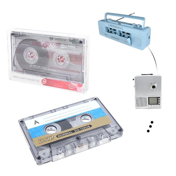 

2pcs standard cassette blank tape player empty 60 minutes magnetic microphones