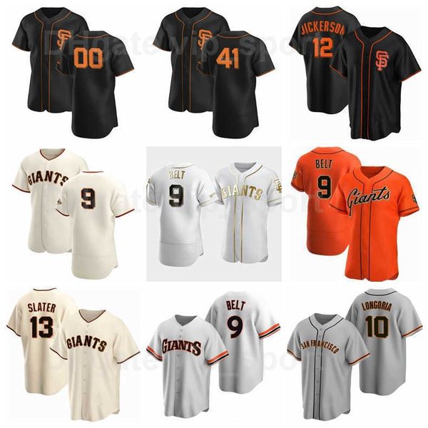 

9 brandon belt jersey baseball 10 evan longoria 12 alex dickerson 13 austin slater 41 wilmer flores black white orange beige grey flexbase