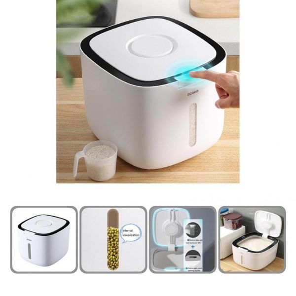 

storage bottles & jars eco-friendly practical dust-proof rice cylinder food grade holder large capacity home decor