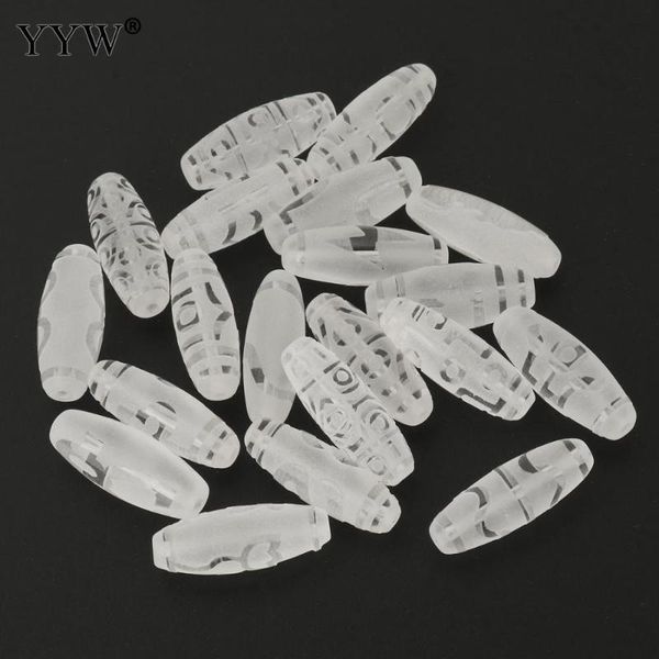 

other 1pc natural tibetan dzi beads white crystal quartz frosted diy jewelry accessories making material stone bead 12x30mm/12x38mm