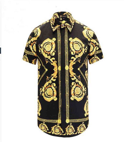 

polos mens fashion 100% cotton long sleeve shirt slim flower royal style, White